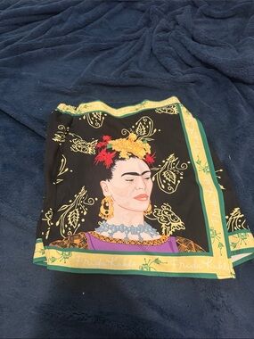 Frida Kahlo Inspired Black Floral Midi Dress
